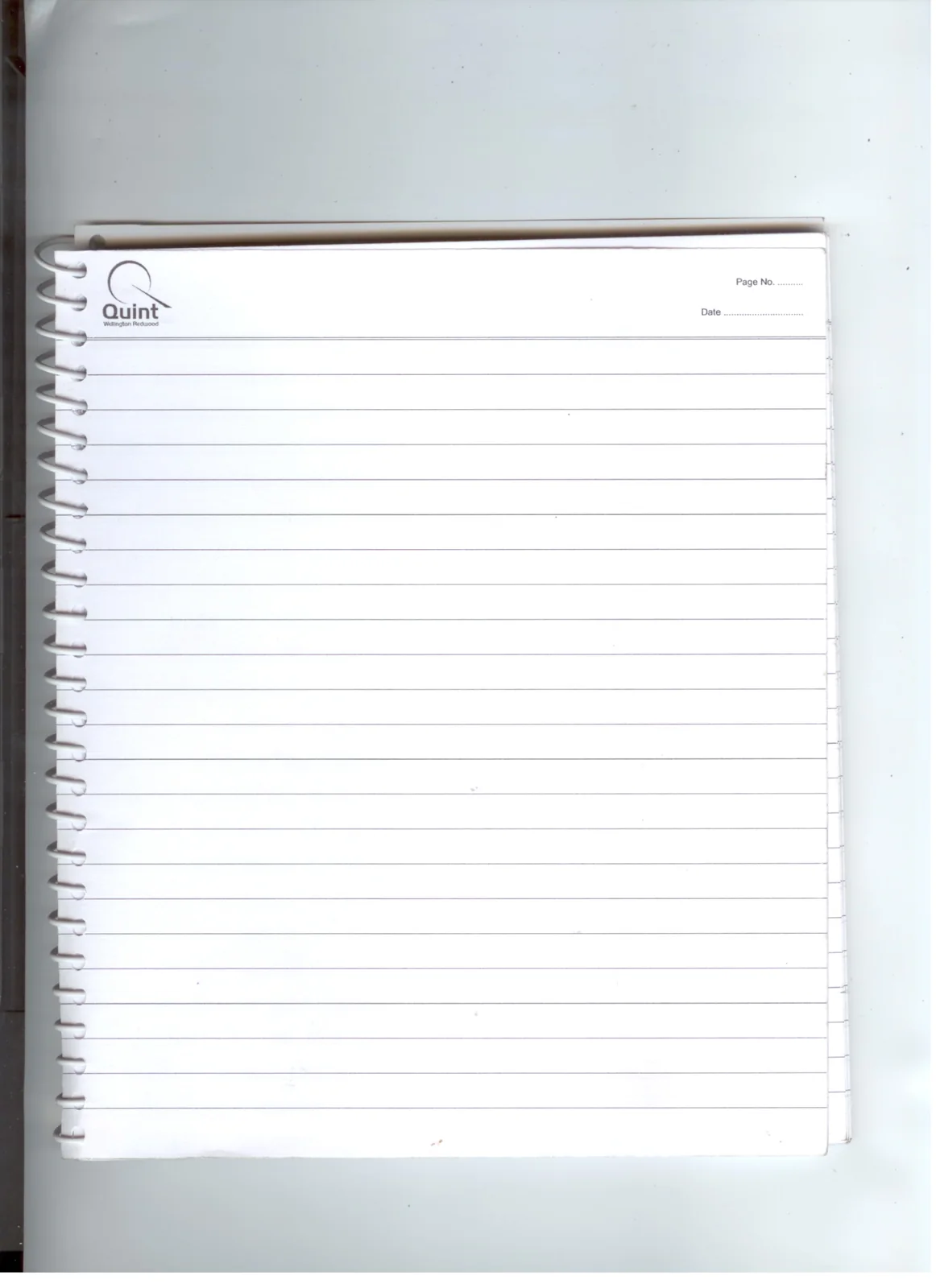 Spiral-bound document sample