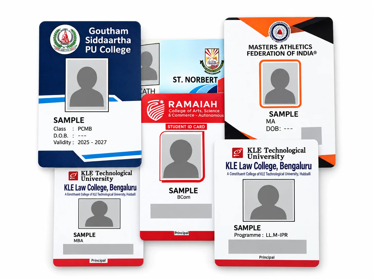 ID-card samples with personal details anonymised
